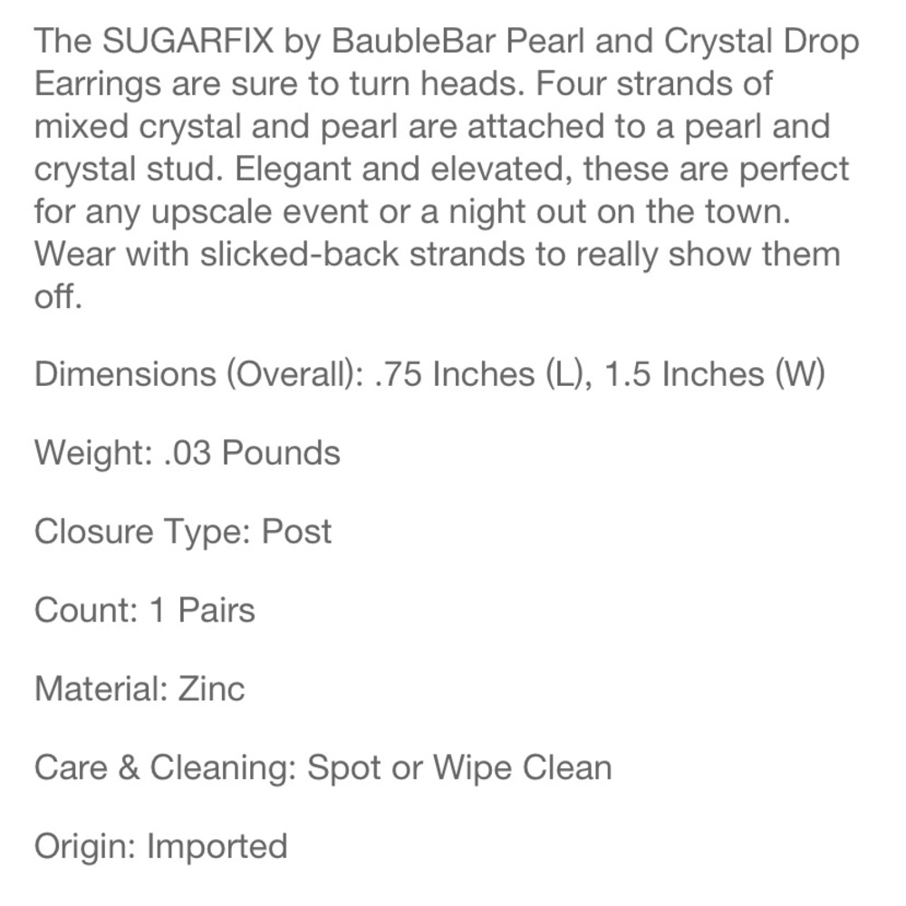SUGARFIX by BaubleBar Pearl and Crystal Drop
Fringe Tassel Chandelier Earrings - Picture 3 of 4